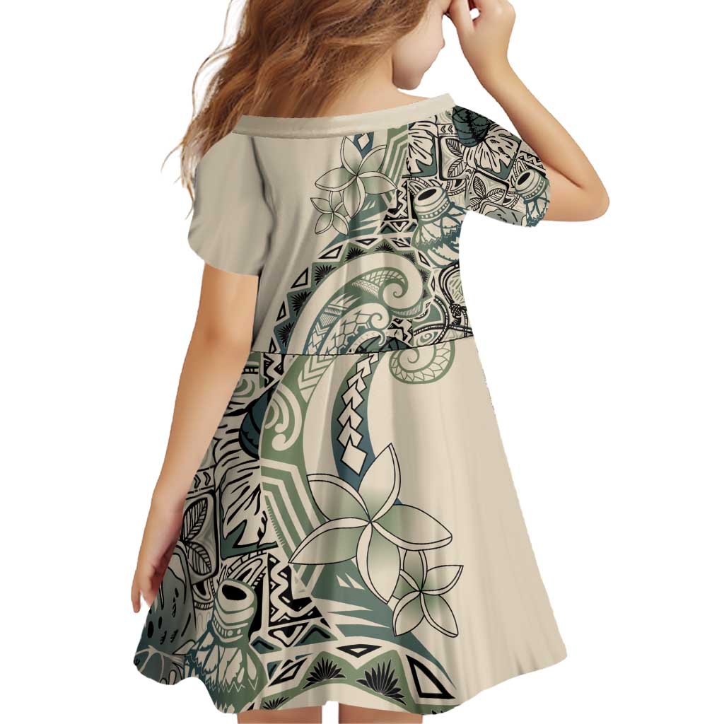 Aloha Hawaii Tapa Family Matching Puletasi and Hawaiian Shirt Summer Green Hawaiian Ipu - Polynesian Pride