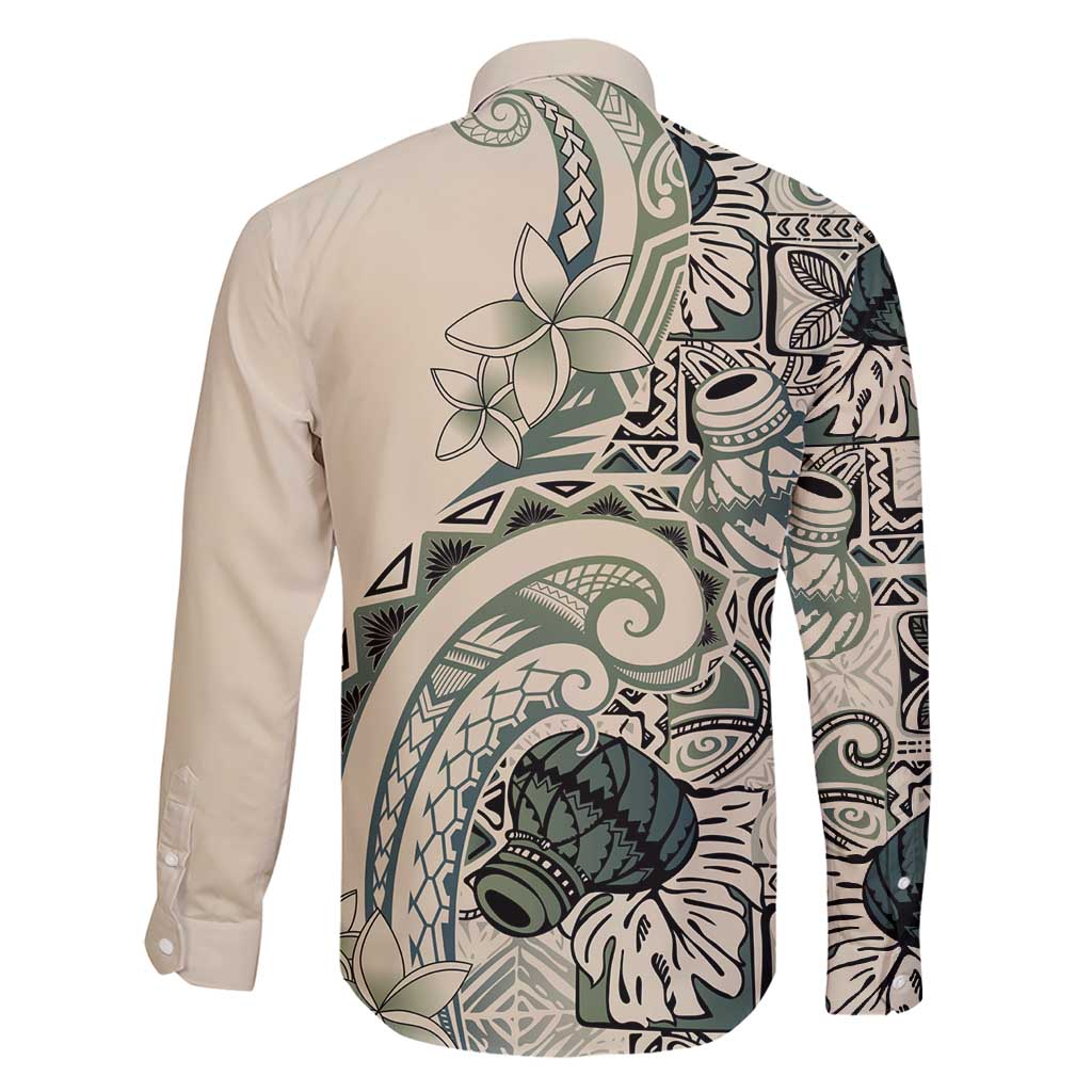 Aloha Hawaii Tapa Family Matching Short Sleeve Bodycon Dress and Hawaiian Shirt Summer Green Hawaiian Ipu - Polynesian Pride