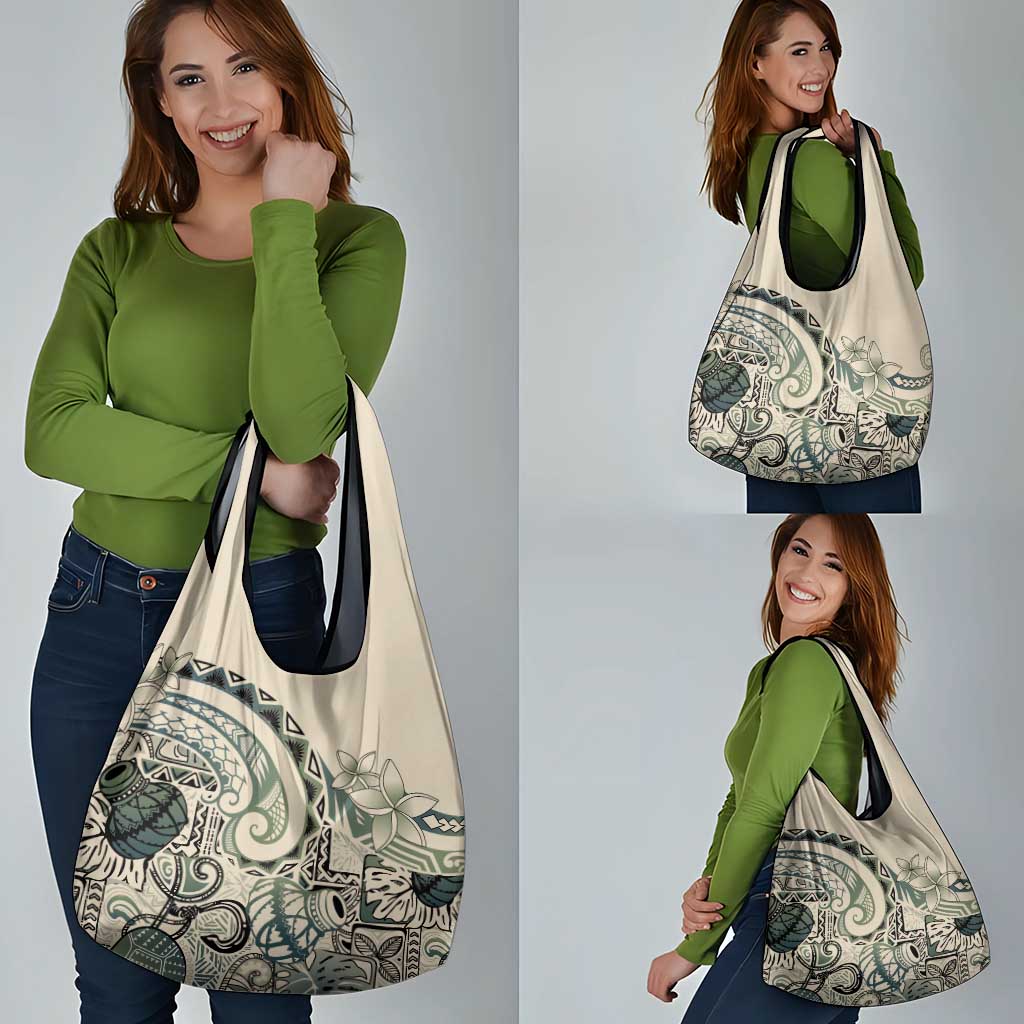 Aloha Hawaii Tapa Grocery Bag Summer Green Hawaiian Ipu - Polynesian Pride