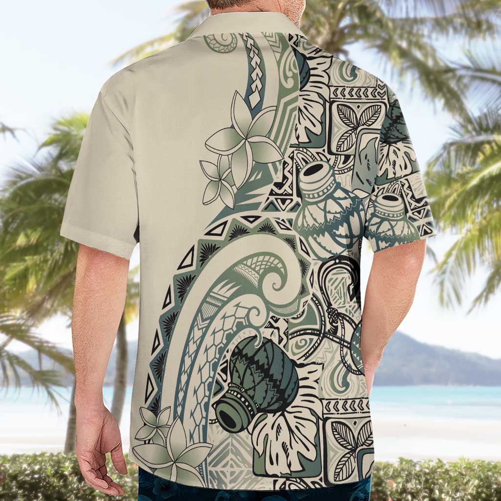 Aloha Hawaii Tapa Hawaiian Shirt Summer Green Hawaiian Ipu - Polynesian Pride