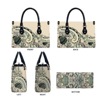 Aloha Hawaii Tapa Leather Bag Summer Green Hawaiian Ipu - Polynesian Pride