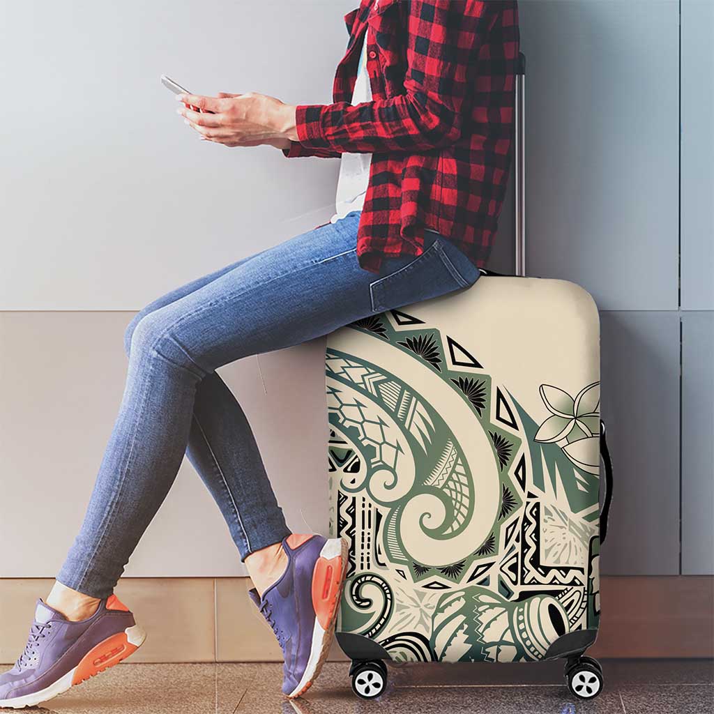 Aloha Hawaii Tapa Luggage Cover Summer Green Hawaiian Ipu - Polynesian Pride