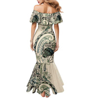 Aloha Hawaii Tapa Mermaid Dress Summer Green Hawaiian Ipu - Polynesian Pride