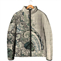 Aloha Hawaii Tapa Padded Jacket Summer Green Hawaiian Ipu - Polynesian Pride
