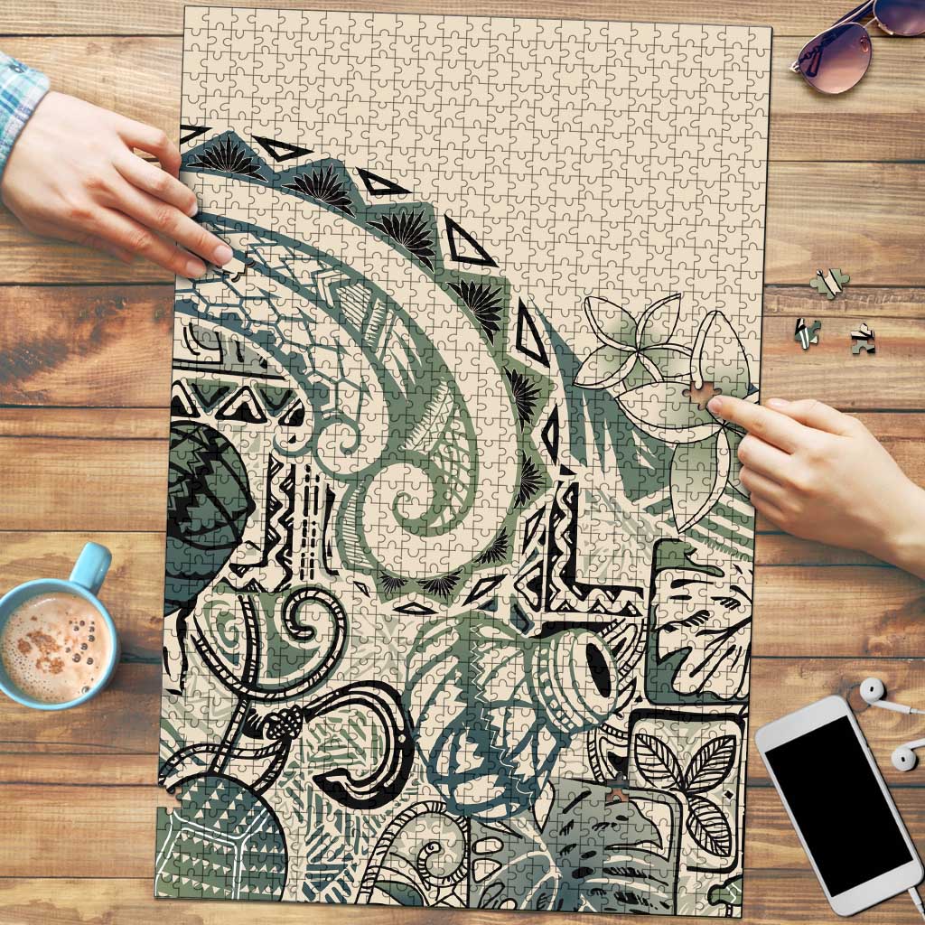 Aloha Hawaii Tapa Puzzle Summer Green Hawaiian Ipu - Polynesian Pride