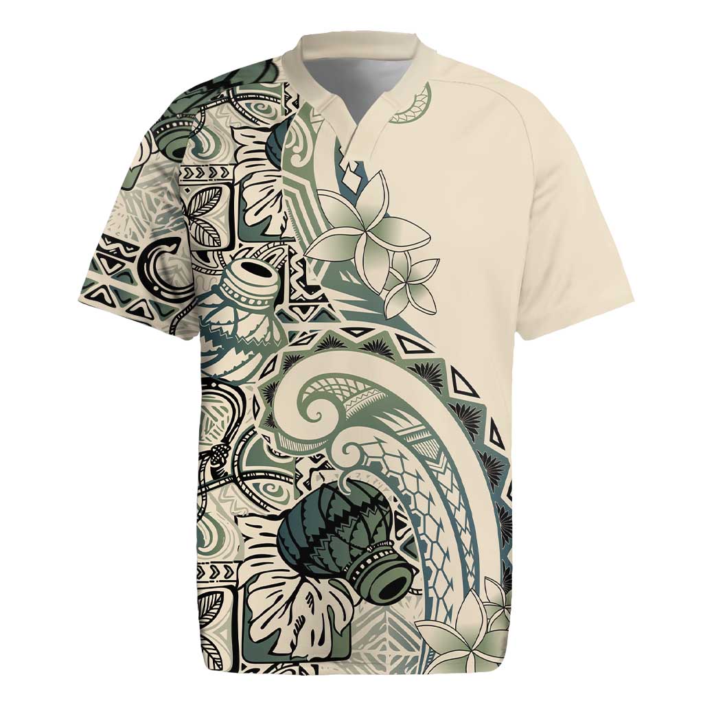 Aloha Hawaii Tapa Rugby Jersey Summer Green Hawaiian Ipu - Polynesian Pride