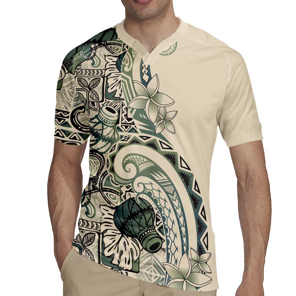 Aloha Hawaii Tapa Rugby Jersey Summer Green Hawaiian Ipu - Polynesian Pride