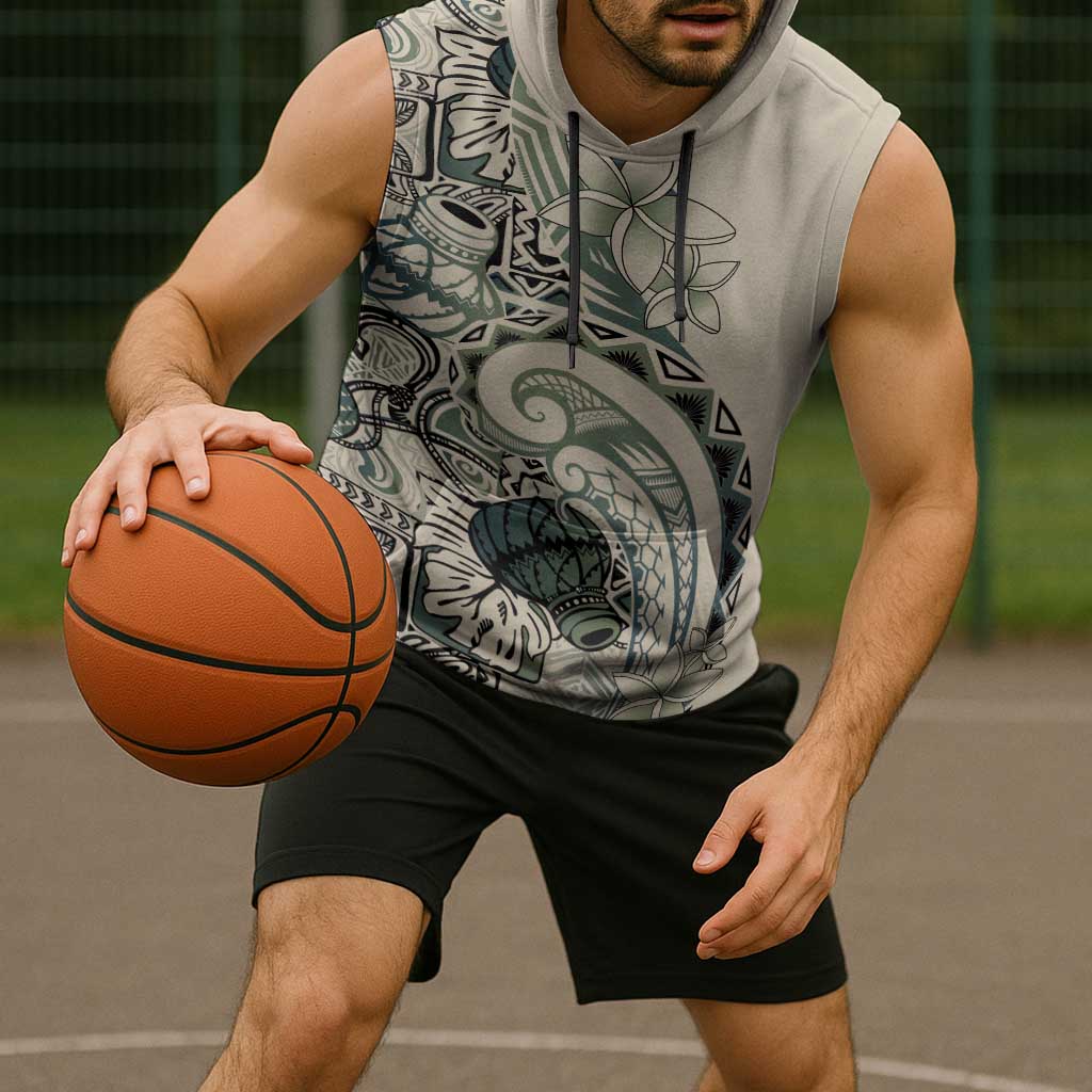 Aloha Hawaii Tapa Sleeveless Hoodie Summer Green Hawaiian Ipu - Polynesian Pride