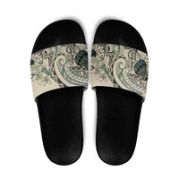 Aloha Hawaii Tapa Slide Sandals Summer Green Hawaiian Ipu LT7 Emerald - Polynesian Pride
