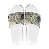 Aloha Hawaii Tapa Slide Sandals Summer Green Hawaiian Ipu LT7 Emerald - Polynesian Pride