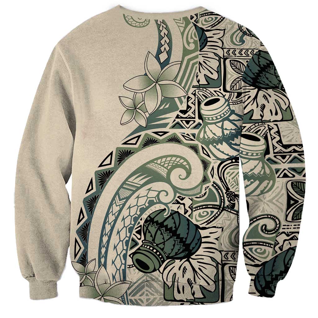 Aloha Hawaii Tapa Sweatshirt Summer Green Hawaiian Ipu - Polynesian Pride