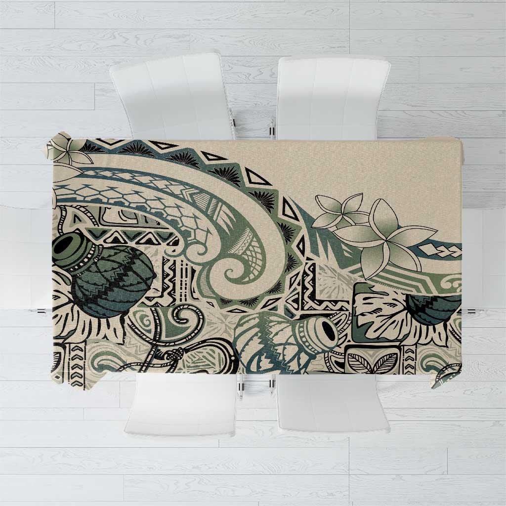 Aloha Hawaii Tapa Tablecloth Summer Green Hawaiian Ipu - Polynesian Pride