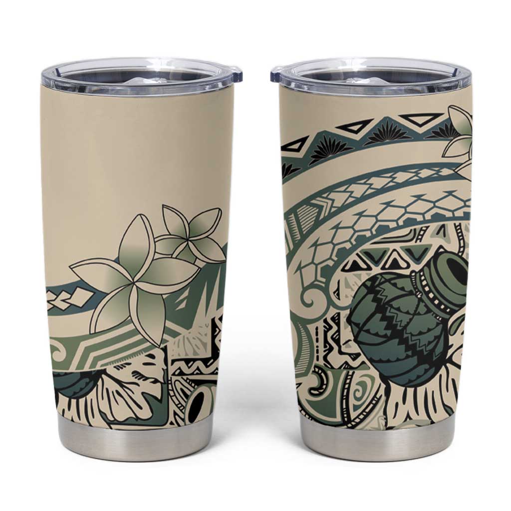 Aloha Hawaii Tapa Tumbler Cup Summer Green Hawaiian Ipu - Polynesian Pride