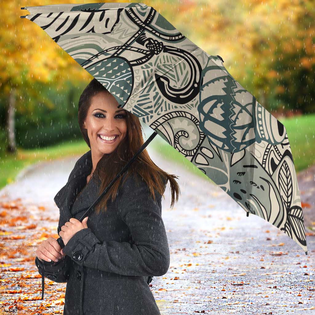 Aloha Hawaii Tapa Umbrella Summer Green Hawaiian Ipu - Polynesian Pride