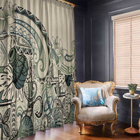 Aloha Hawaii Tapa Window Curtain Summer Green Hawaiian Ipu LT7 - Polynesian Pride