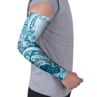 Aloha Hawaii Tapa Arm Sleeves Cool Turquoise Hawaiian Ipu - Polynesian Pride