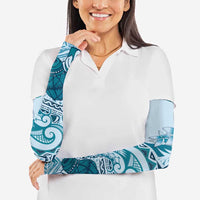Aloha Hawaii Tapa Arm Sleeves Cool Turquoise Hawaiian Ipu - Polynesian Pride