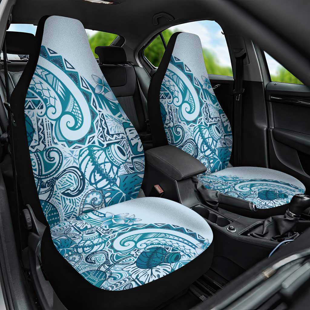 Aloha Hawaii Tapa Car Seat Cover Cool Turquoise Hawaiian Ipu - Polynesian Pride