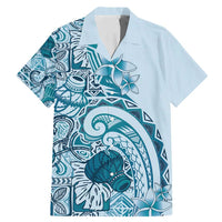 Aloha Hawaii Tapa Family Matching Mermaid Dress and Hawaiian Shirt Cool Turquoise Hawaiian Ipu - Polynesian Pride