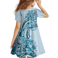 Aloha Hawaii Tapa Family Matching Off Shoulder Maxi Dress and Hawaiian Shirt Cool Turquoise Hawaiian Ipu - Polynesian Pride