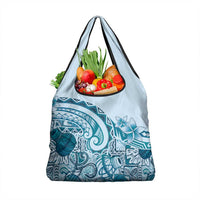 Aloha Hawaii Tapa Grocery Bag Cool Turquoise Hawaiian Ipu - Polynesian Pride