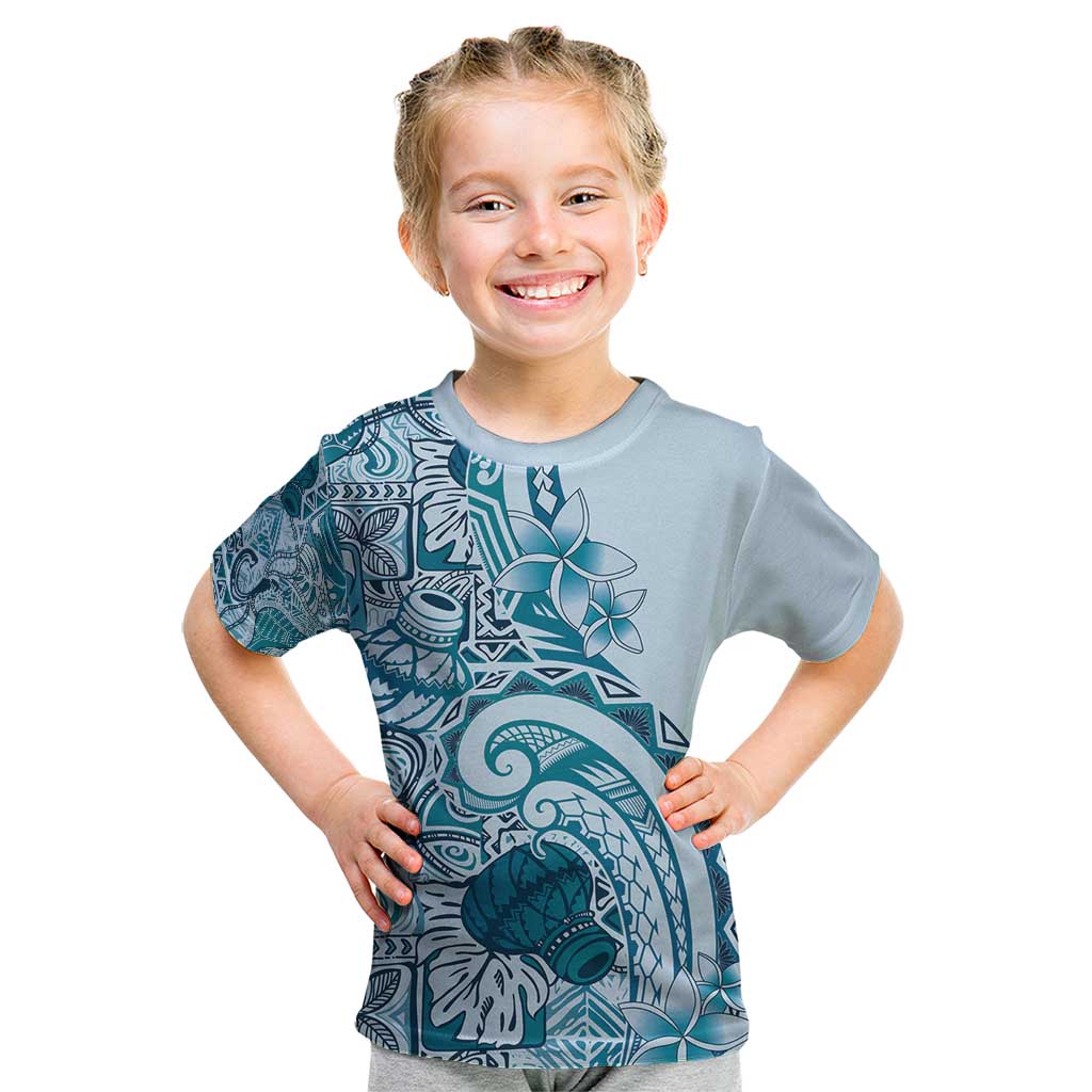 Aloha Hawaii Tapa Kid T Shirt Cool Turquoise Hawaiian Ipu - Polynesian Pride