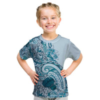 Aloha Hawaii Tapa Kid T Shirt Cool Turquoise Hawaiian Ipu - Polynesian Pride