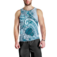 Aloha Hawaii Tapa Men Tank Top Cool Turquoise Hawaiian Ipu - Polynesian Pride