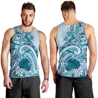 Aloha Hawaii Tapa Men Tank Top Cool Turquoise Hawaiian Ipu - Polynesian Pride