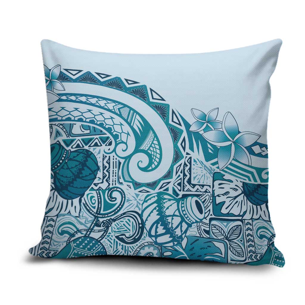 Aloha Hawaii Tapa Pillow Cover Cool Turquoise Hawaiian Ipu LT7 Turquoise - Polynesian Pride