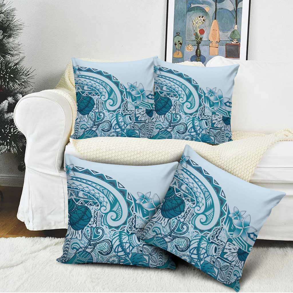 Aloha Hawaii Tapa Pillow Cover Cool Turquoise Hawaiian Ipu LT7 - Polynesian Pride