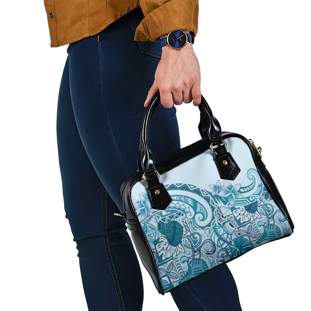 Aloha Hawaii Tapa Shoulder Handbag Cool Turquoise Hawaiian Ipu - Polynesian Pride