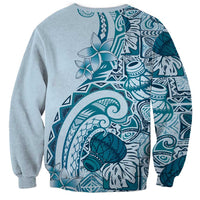 Aloha Hawaii Tapa Sweatshirt Cool Turquoise Hawaiian Ipu - Polynesian Pride