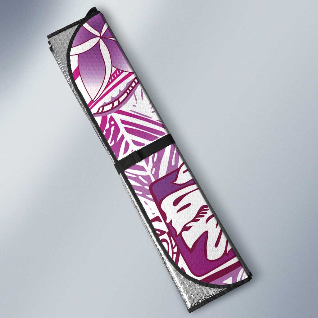 Aloha Hawaii Tapa Auto Sun Shade Vibrant Fuchsia Hawaiian Ipu - Polynesian Pride