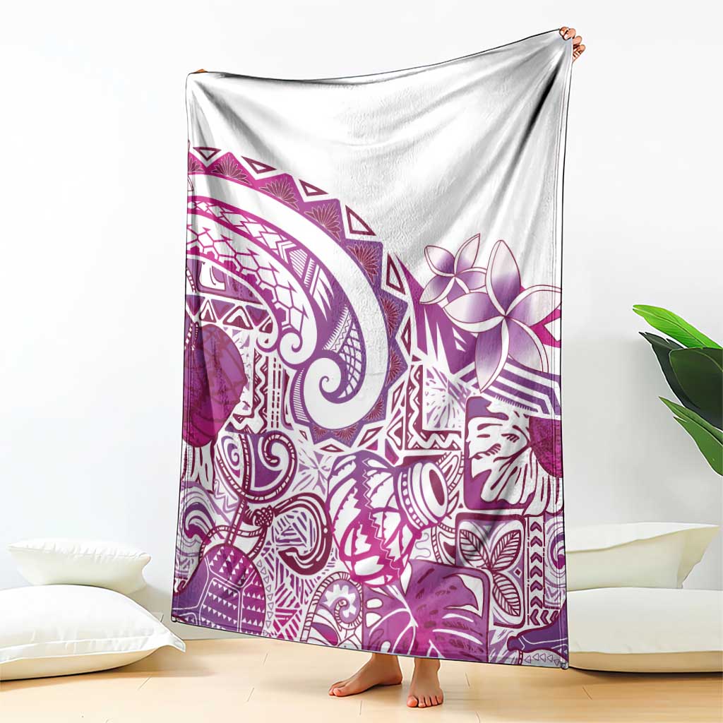Aloha Hawaii Tapa Blanket Vibrant Fuchsia Hawaiian Ipu - Polynesian Pride