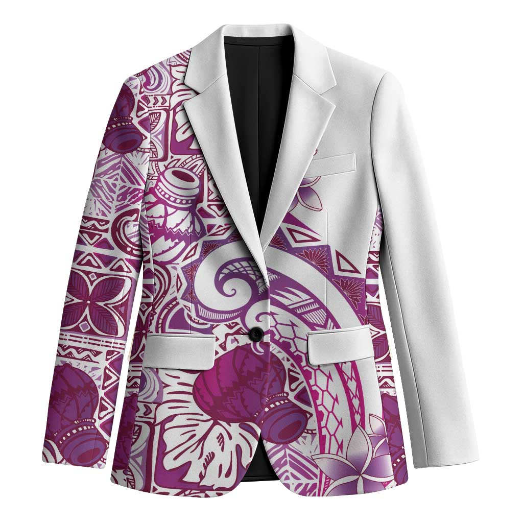 Aloha Hawaii Tapa Blazer Vibrant Fuchsia Hawaiian Ipu LT7 Unisex Fuchsia - Polynesian Pride