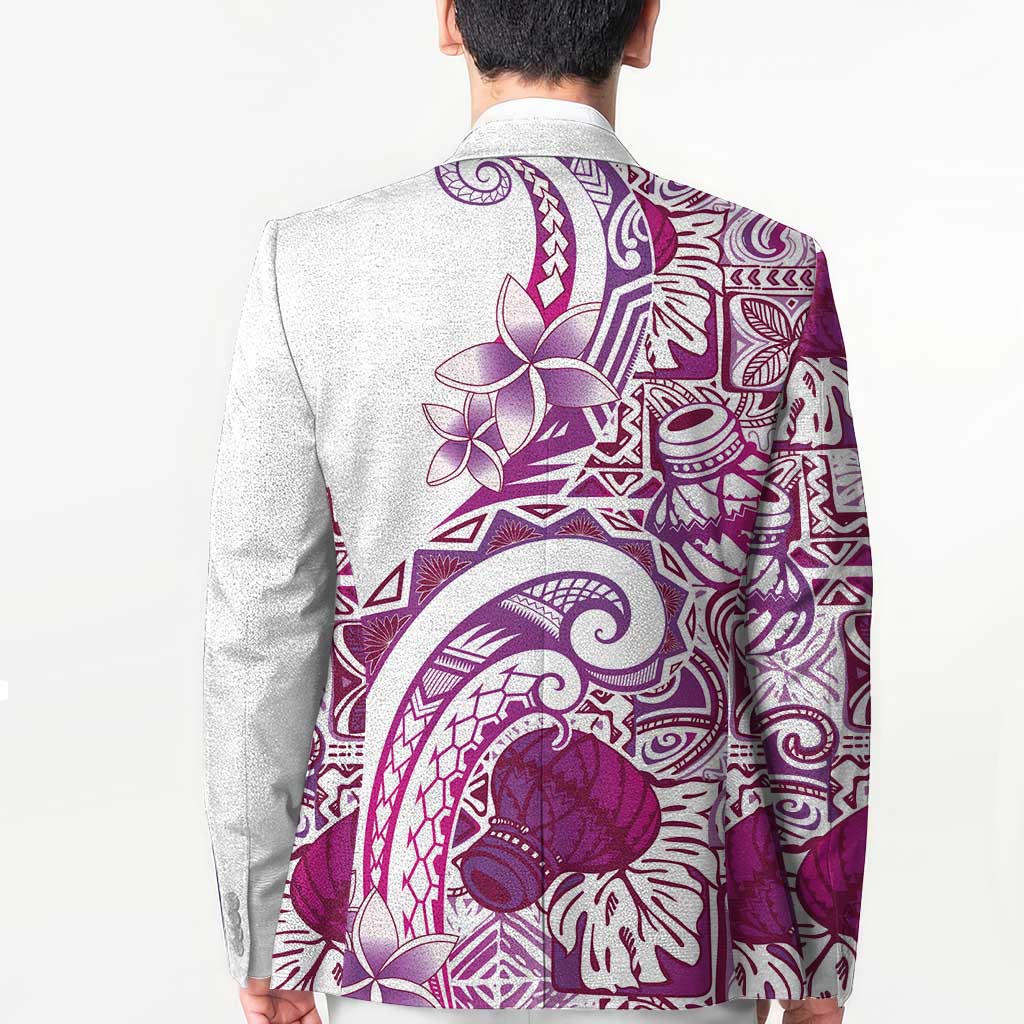 Aloha Hawaii Tapa Blazer Vibrant Fuchsia Hawaiian Ipu LT7 - Polynesian Pride