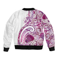 Aloha Hawaii Tapa Bomber Jacket Vibrant Fuchsia Hawaiian Ipu - Polynesian Pride