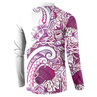 Aloha Hawaii Tapa Button Sweatshirt Vibrant Fuchsia Hawaiian Ipu - Polynesian Pride