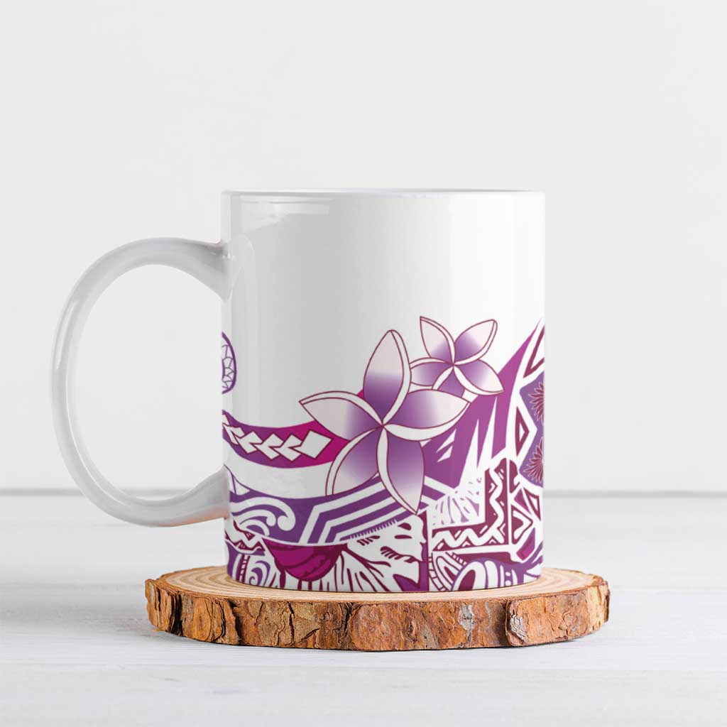 Aloha Hawaii Tapa Ceramic Mug Vibrant Fuchsia Hawaiian Ipu - Polynesian Pride
