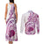 Aloha Hawaii Tapa Couples Matching Tank Maxi Dress and Long Sleeve Button Shirt Vibrant Fuchsia Hawaiian Ipu - Polynesian Pride