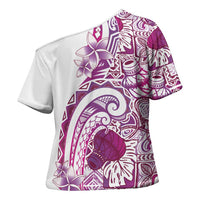 Aloha Hawaii Tapa Cross Shoulder Shirt Vibrant Fuchsia Hawaiian Ipu - Polynesian Pride