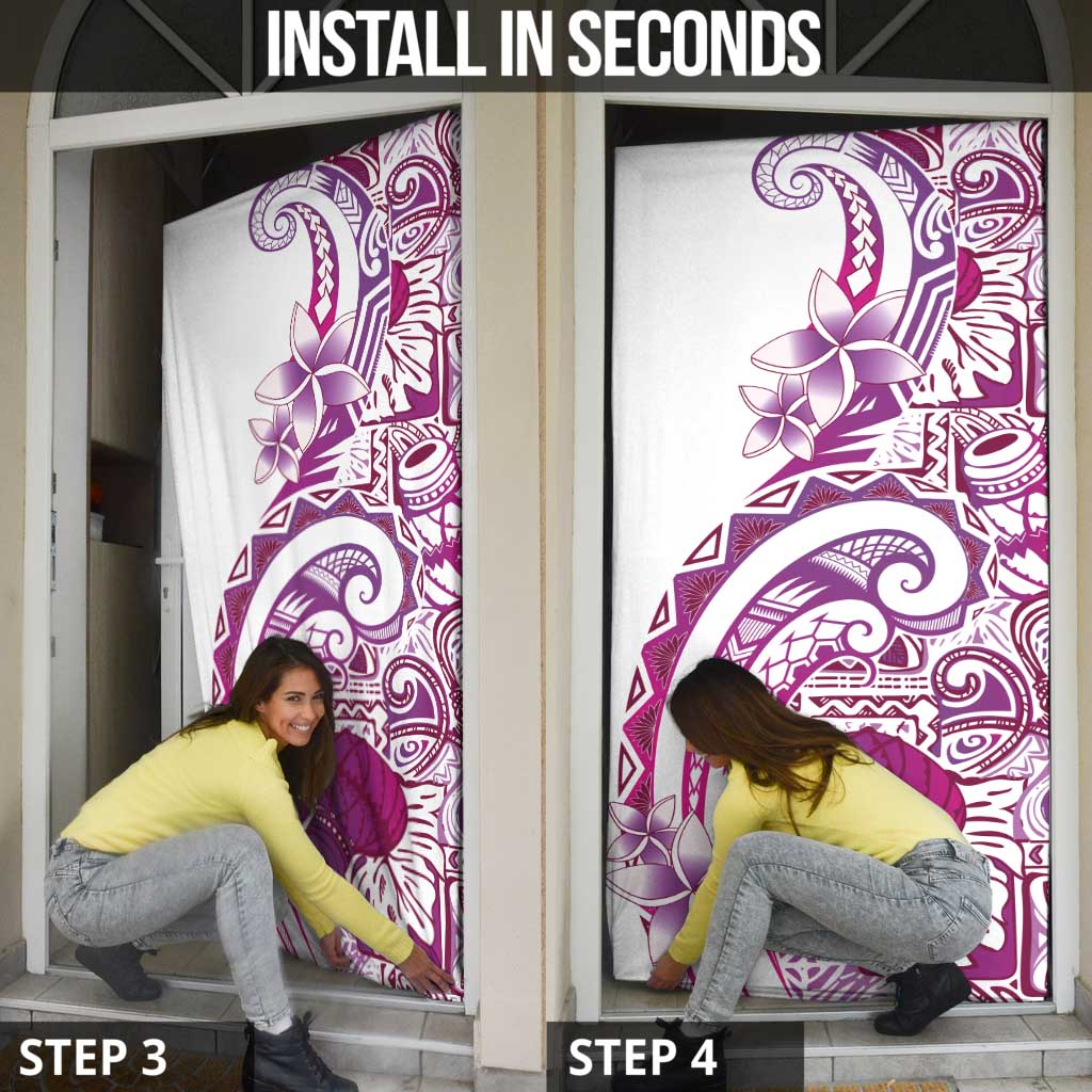 Aloha Hawaii Tapa Door Cover Vibrant Fuchsia Hawaiian Ipu - Polynesian Pride