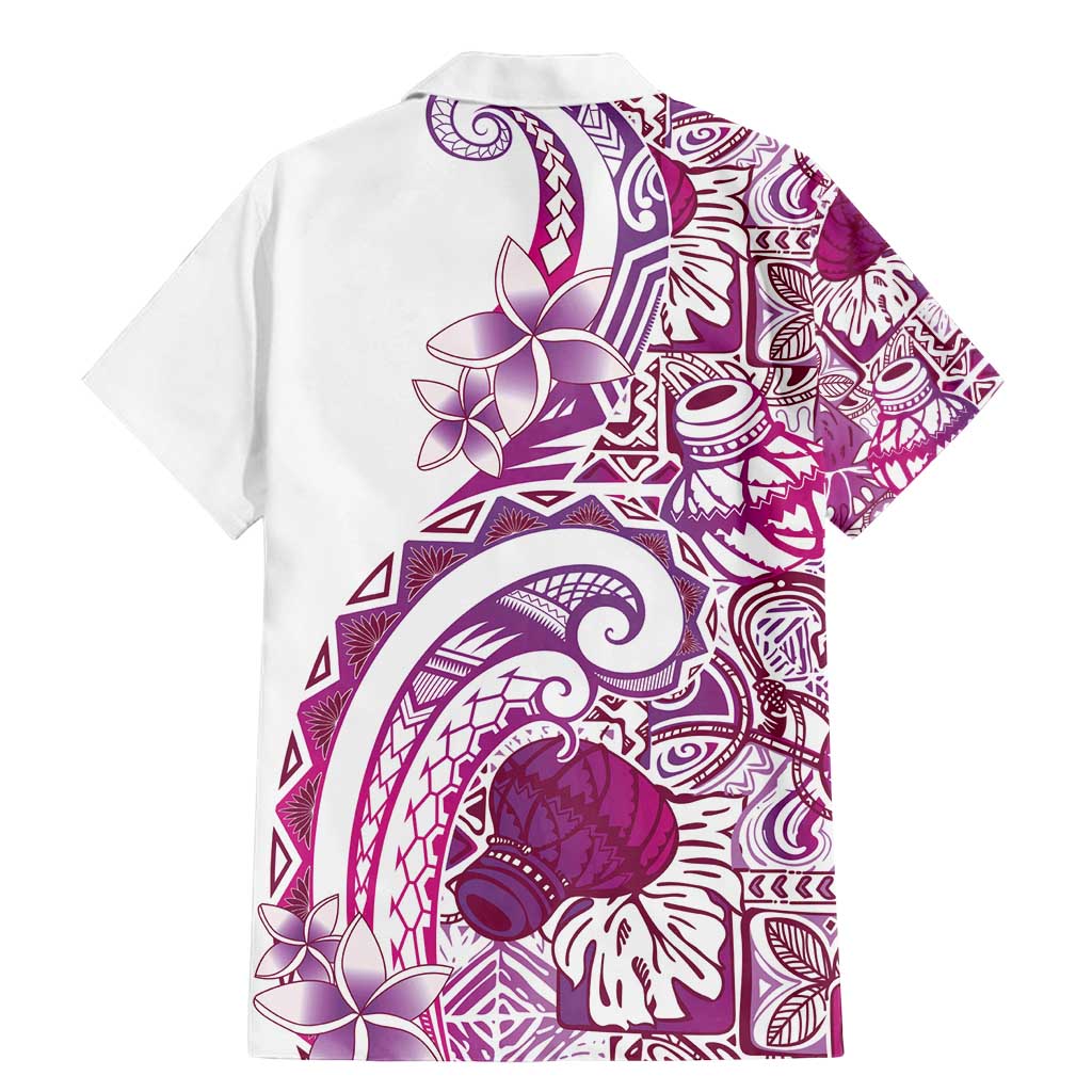 Aloha Hawaii Tapa Family Matching Mermaid Dress and Hawaiian Shirt Vibrant Fuchsia Hawaiian Ipu - Polynesian Pride