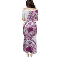 Aloha Hawaii Tapa Family Matching Puletasi and Hawaiian Shirt Vibrant Fuchsia Hawaiian Ipu - Polynesian Pride