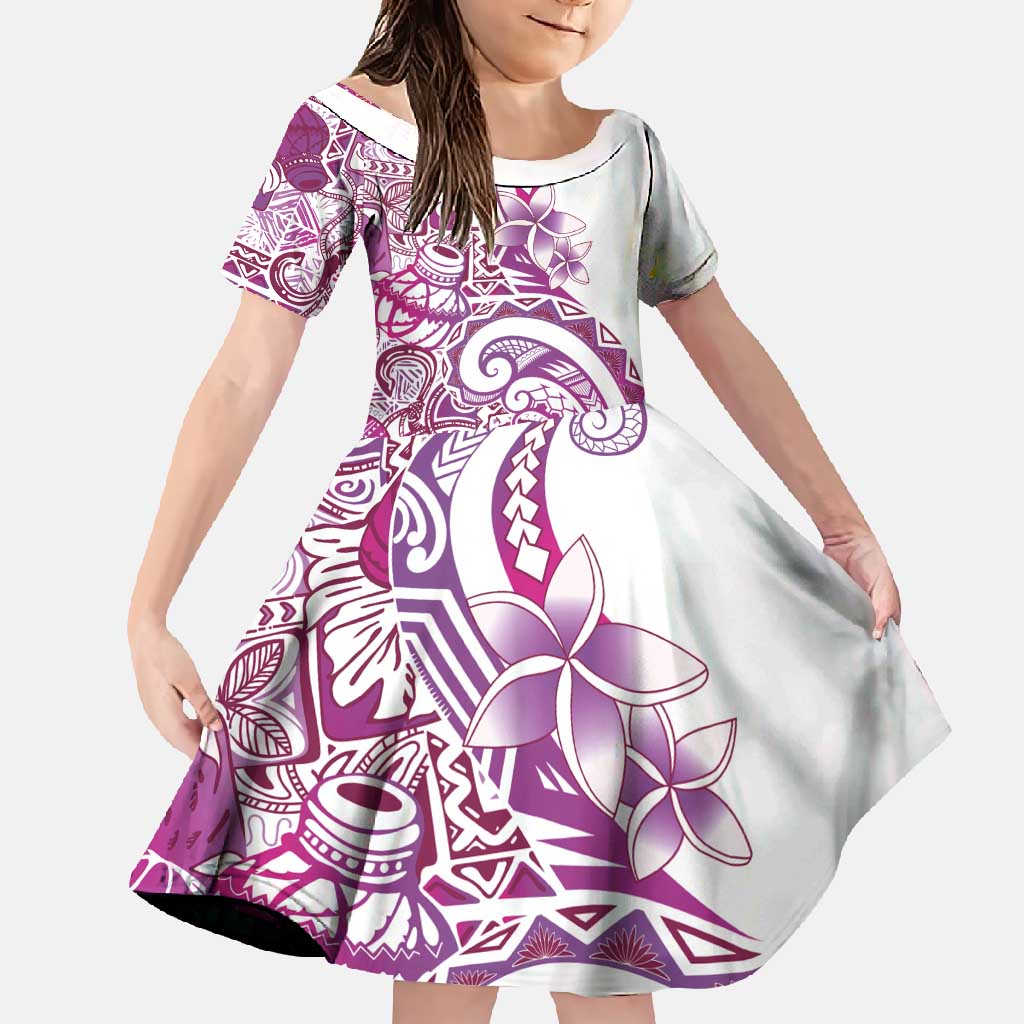 Aloha Hawaii Tapa Family Matching Summer Maxi Dress and Hawaiian Shirt Vibrant Fuchsia Hawaiian Ipu - Polynesian Pride