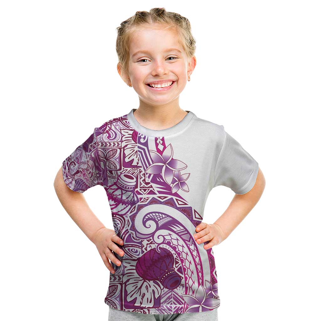 Aloha Hawaii Tapa Kid T Shirt Vibrant Fuchsia Hawaiian Ipu - Polynesian Pride