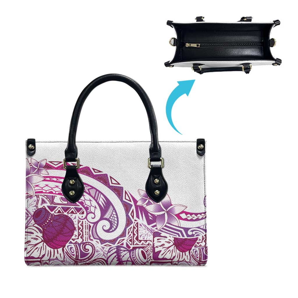 Aloha Hawaii Tapa Leather Bag Vibrant Fuchsia Hawaiian Ipu - Polynesian Pride