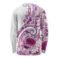 Aloha Hawaii Tapa Long Sleeve Shirt Vibrant Fuchsia Hawaiian Ipu - Polynesian Pride