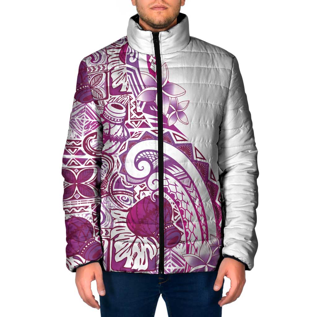 Aloha Hawaii Tapa Padded Jacket Vibrant Fuchsia Hawaiian Ipu - Polynesian Pride